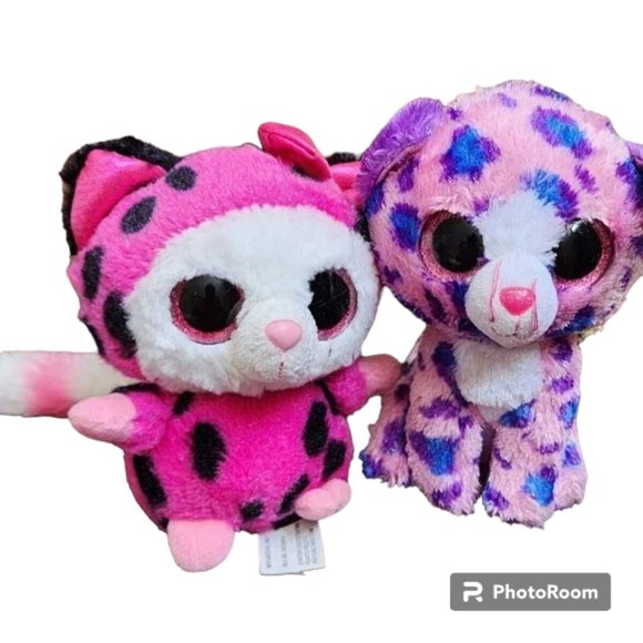 Reagan the Leopard Ty Beanie and Yoohoo & Friends Hot Pink Cheetah Plush Set - Picture 1 of 10